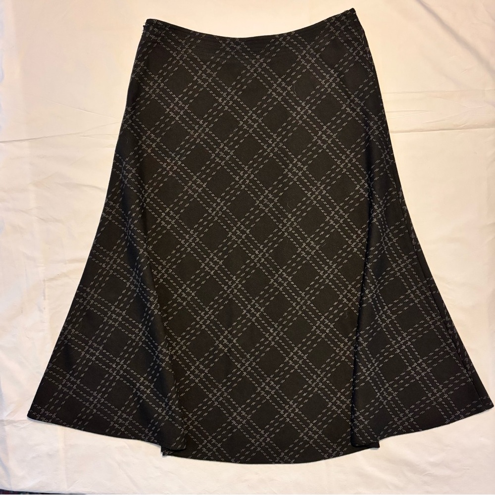 Charter Club Black Checkered A-Line Skirt